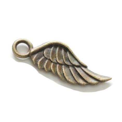 Zawieszka metalowa Charms ScrapBerry's Skrzydło Brąz, 21mm